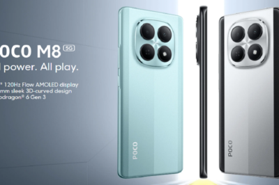POCO M8 5G लॉन्च: 120Hz कर्व्ड AMOLED डिस्प्ले, Snapdragon 6 Gen 3 प्रोसेसर और 5520mAh बैटरी